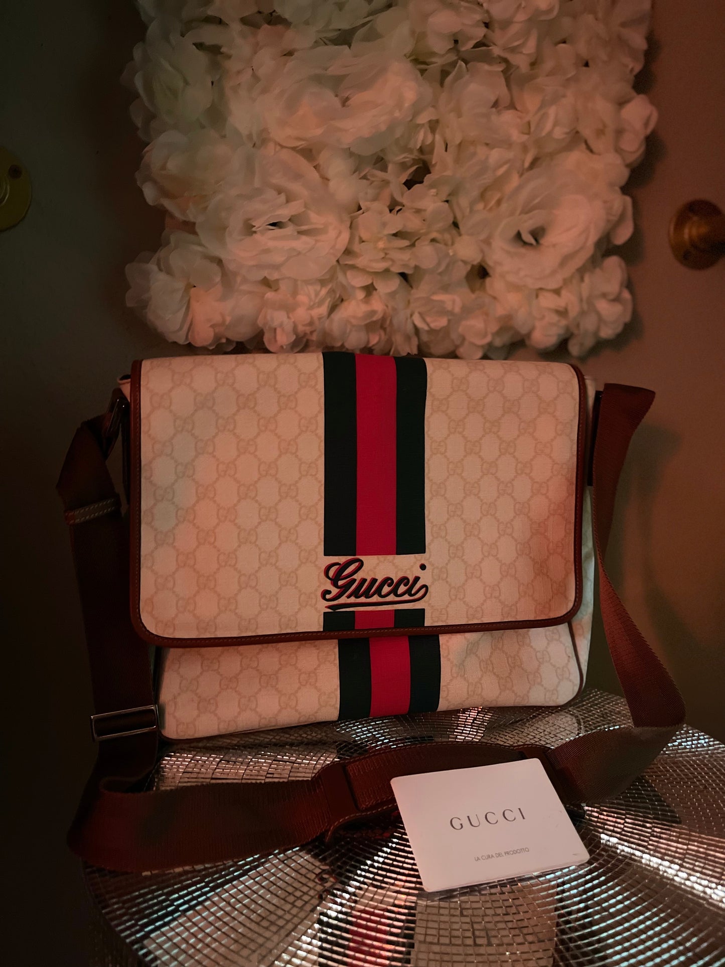 Gucci Messenger Bag White- Vintage