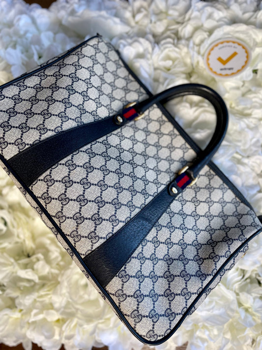 Gucci GG Doctor Bag Navy Blue and Red- Vintage