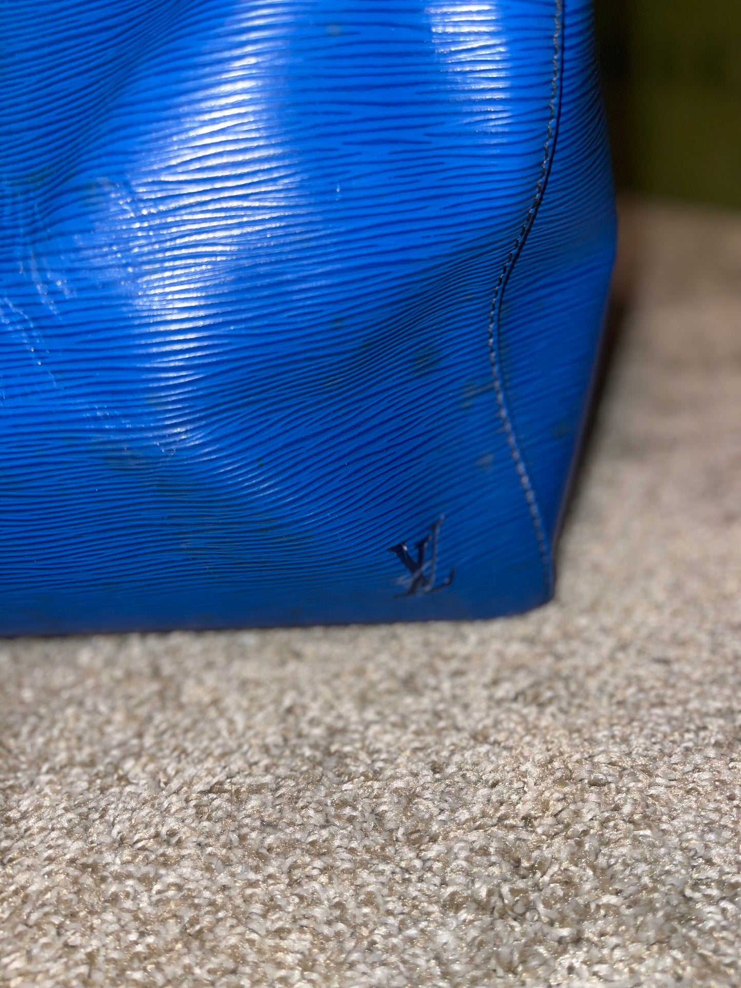 Louis Vuitton Blue Epi Leather Keepall 60 Tote Bag Vintage