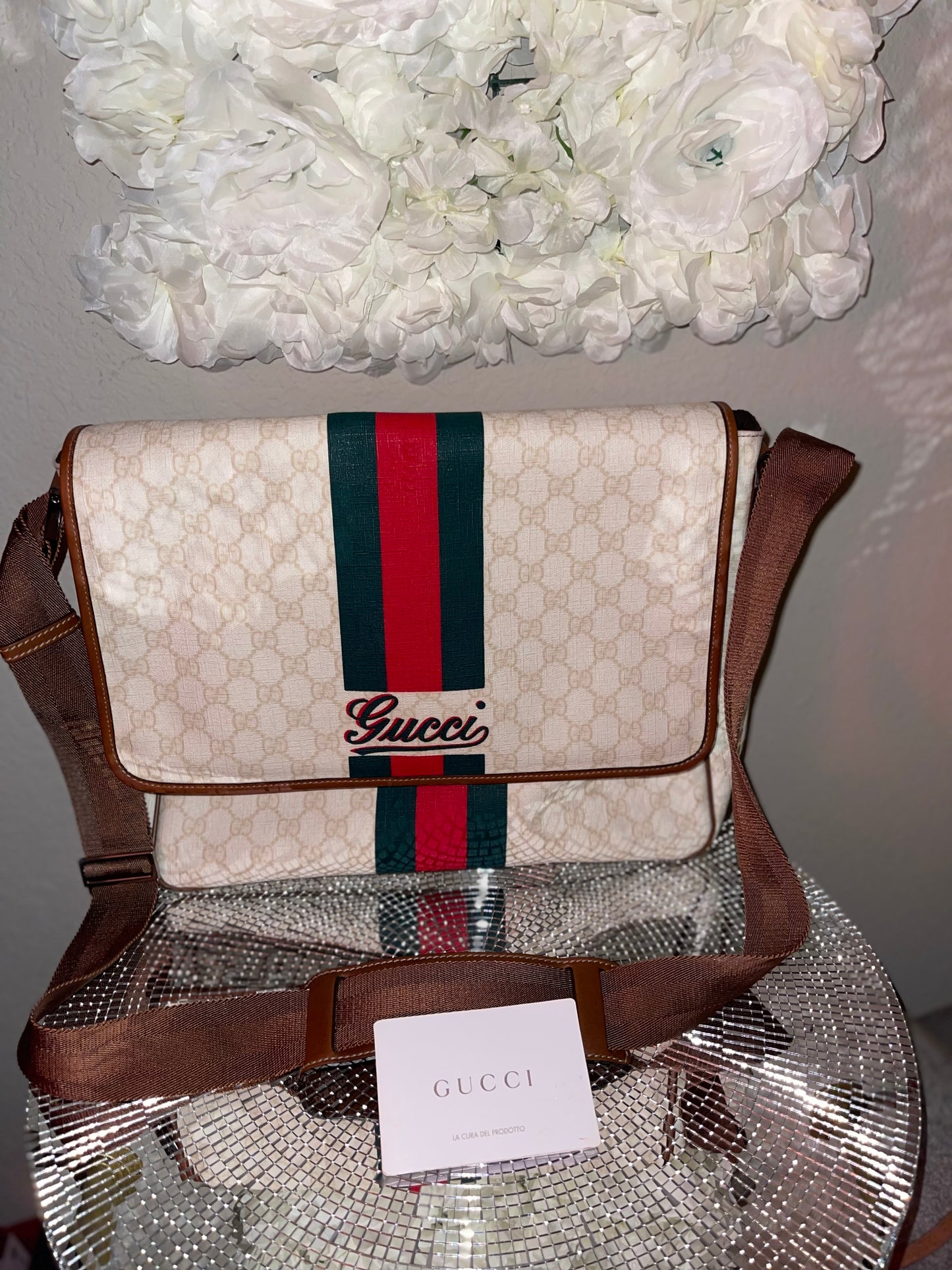 Gucci Messenger Bag White- Vintage