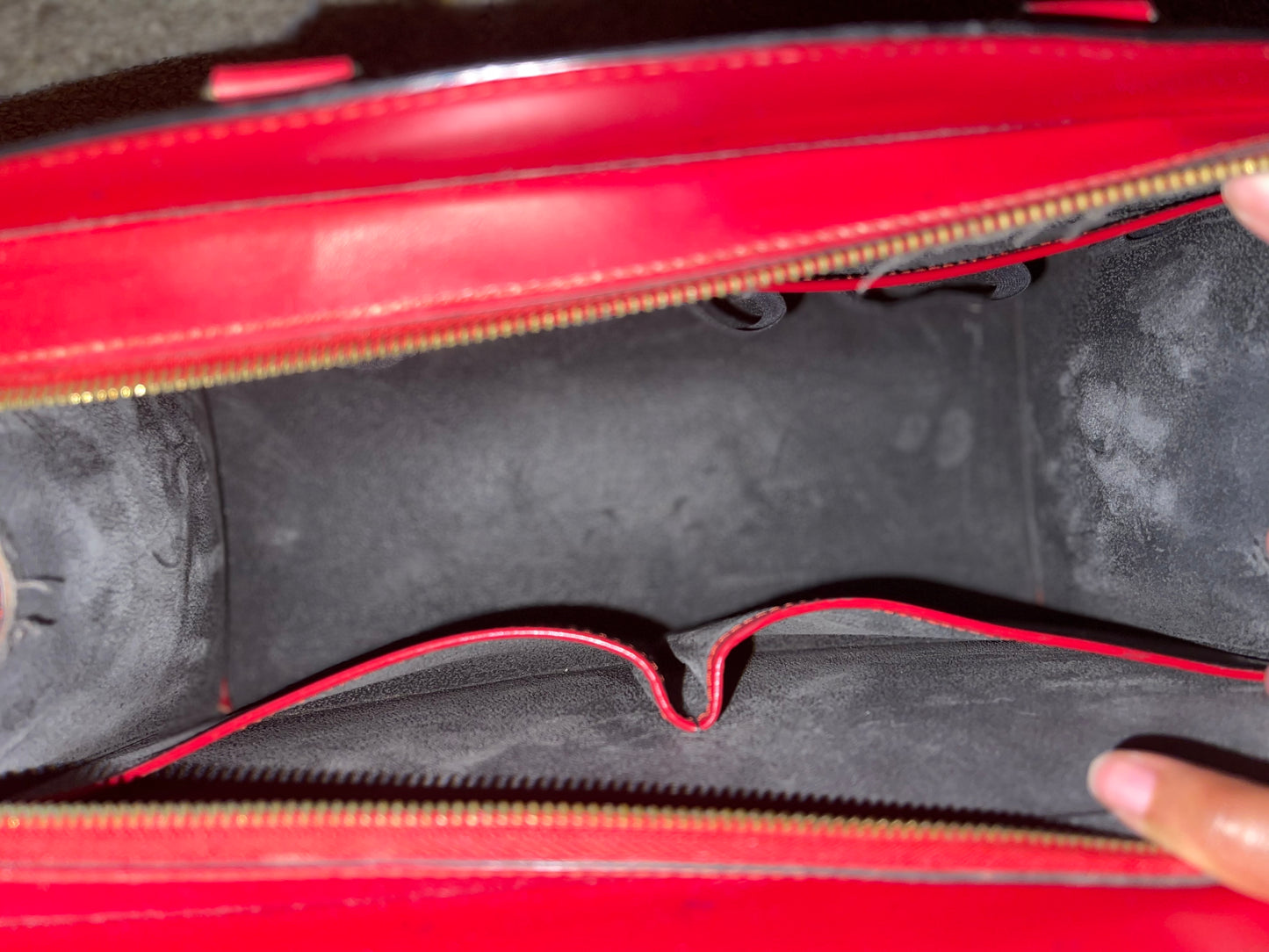 Louis Vuitton Epi Leather Red Handbag Business Tote