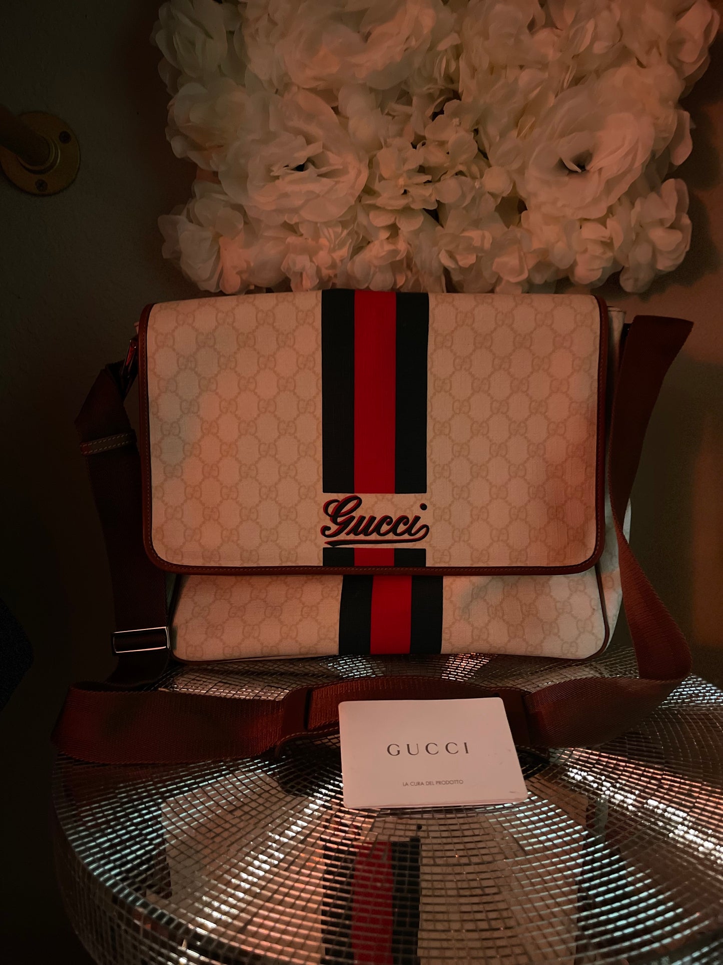 Gucci Messenger Bag White- Vintage