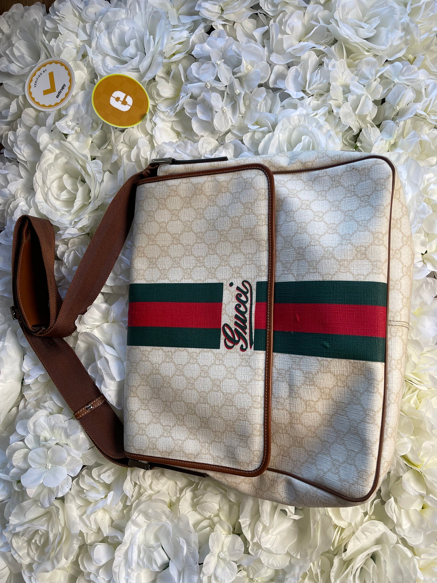 Gucci Messenger Bag White- Vintage