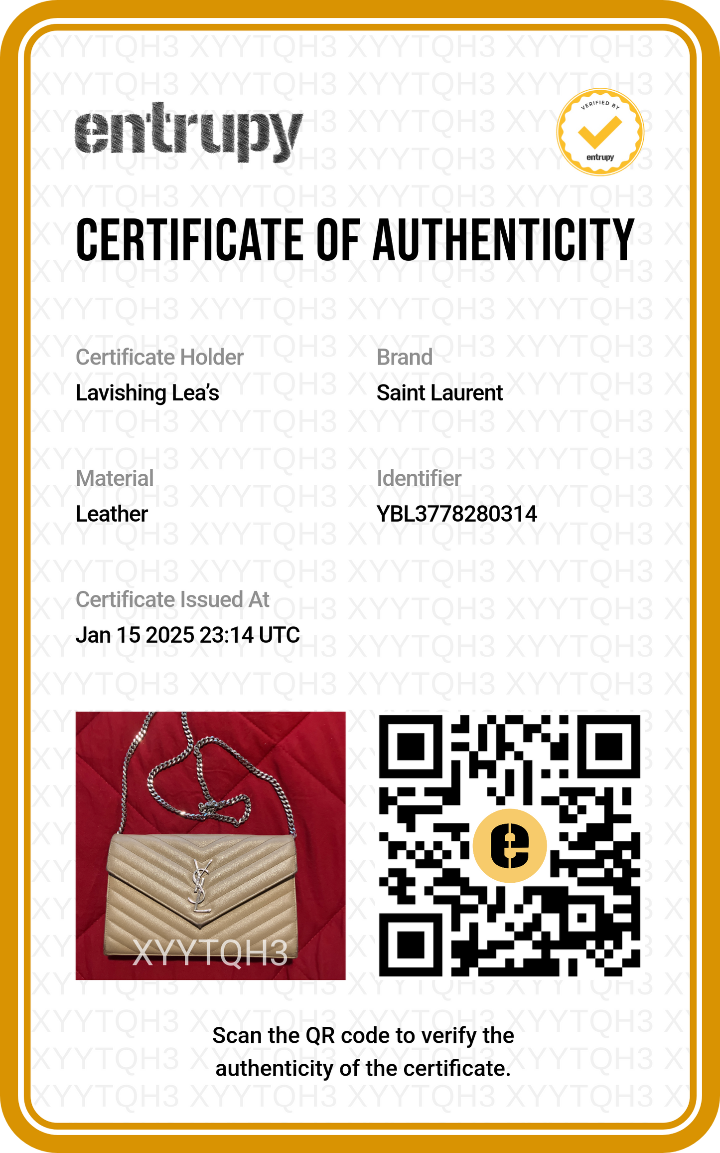 Saint Laurent Cassandre Crossbody Handbag in Tan