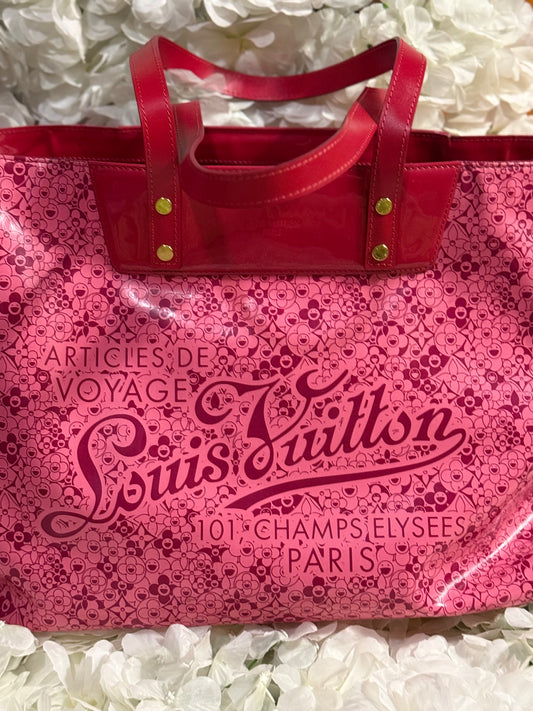 Louis Vuitton Cosmic Blossom Pink Murakami Tote Handbag