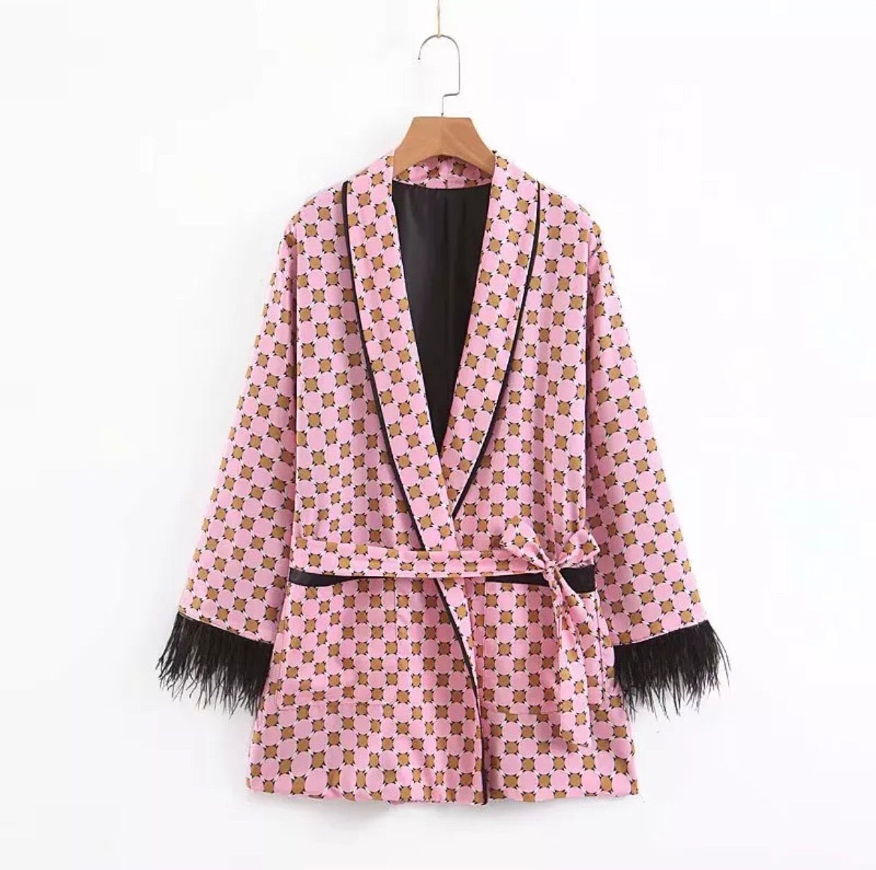 Lavish Loungewear “Pink Housewives” Robe and Pants Set