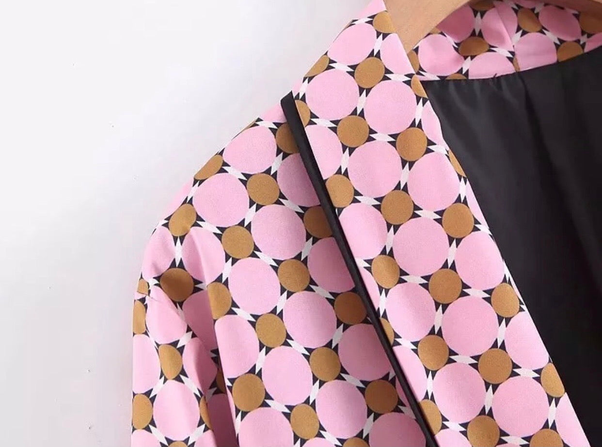 Lavish Loungewear “Pink Housewives” Robe and Pants Set