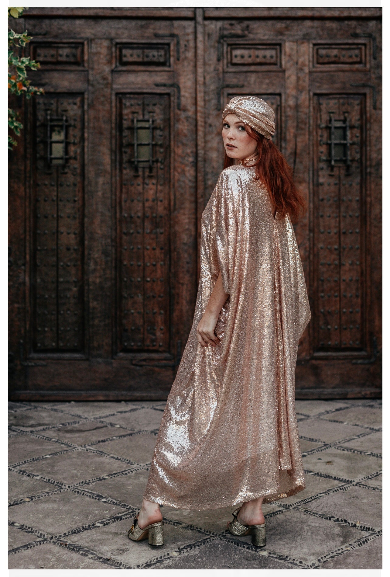 Rosalyn Rose Gold Sequin Turban