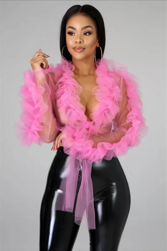 Fancy Pink Tulle Top