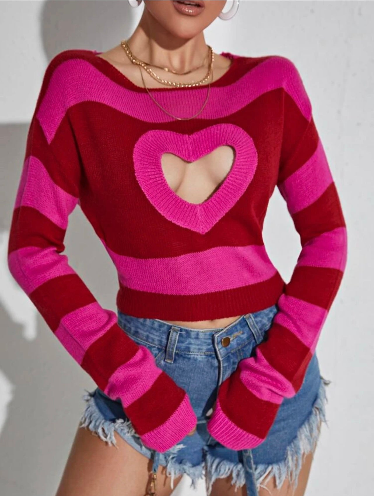 Sweetheart Striped Sweater