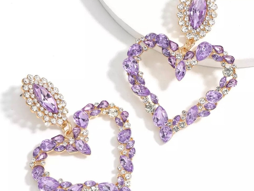 Purple Hearts Earrings