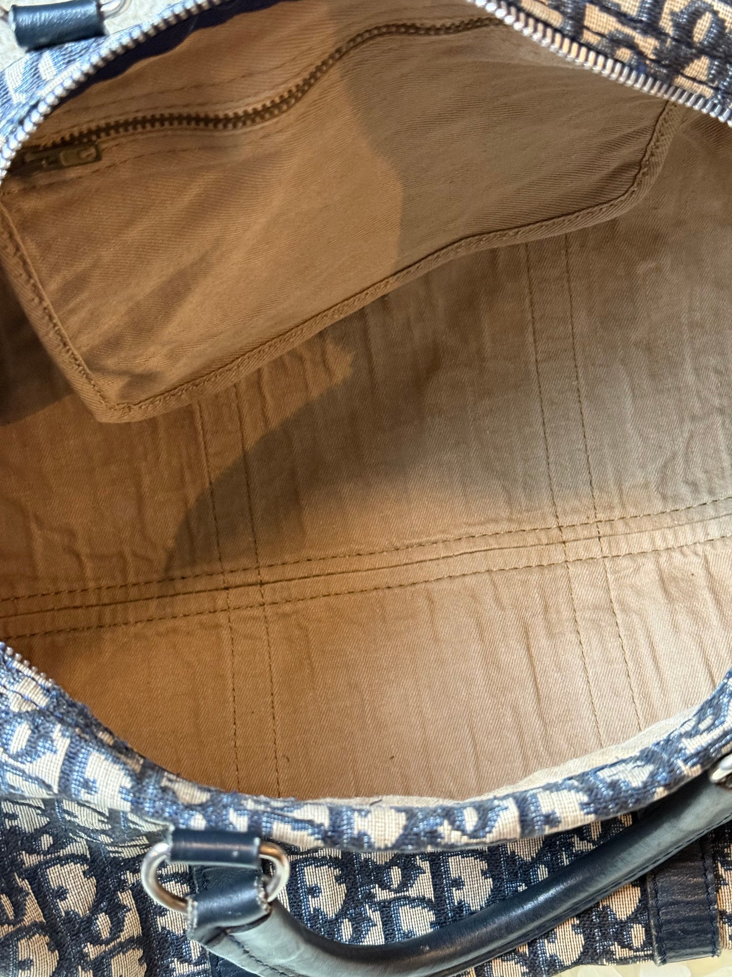 Christian Dior Trotter Canvas Boston Bag Large Vintage