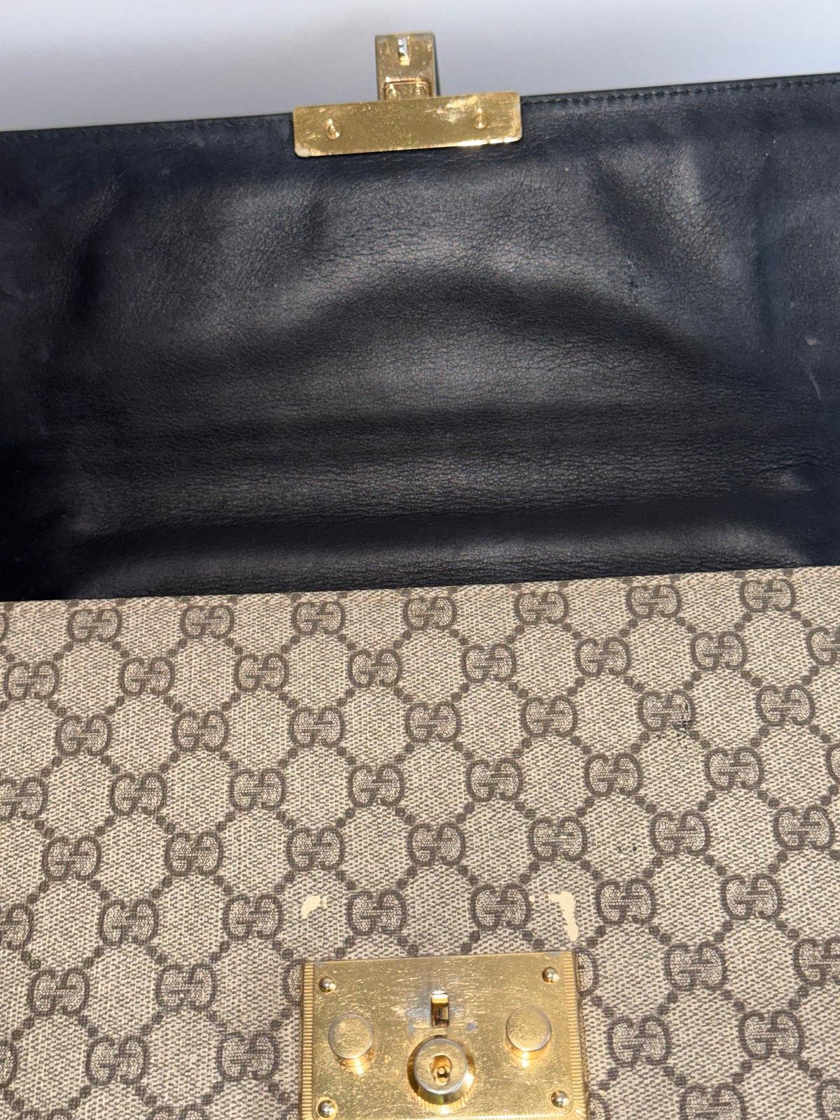 Gucci Padlock Canvas GG Chain Shoulder Handbag