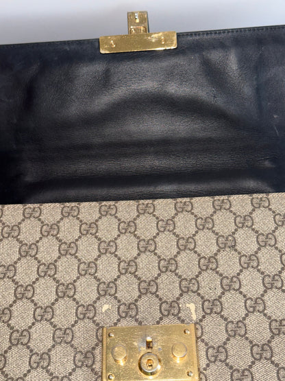 Gucci Padlock Canvas GG Chain Shoulder Handbag