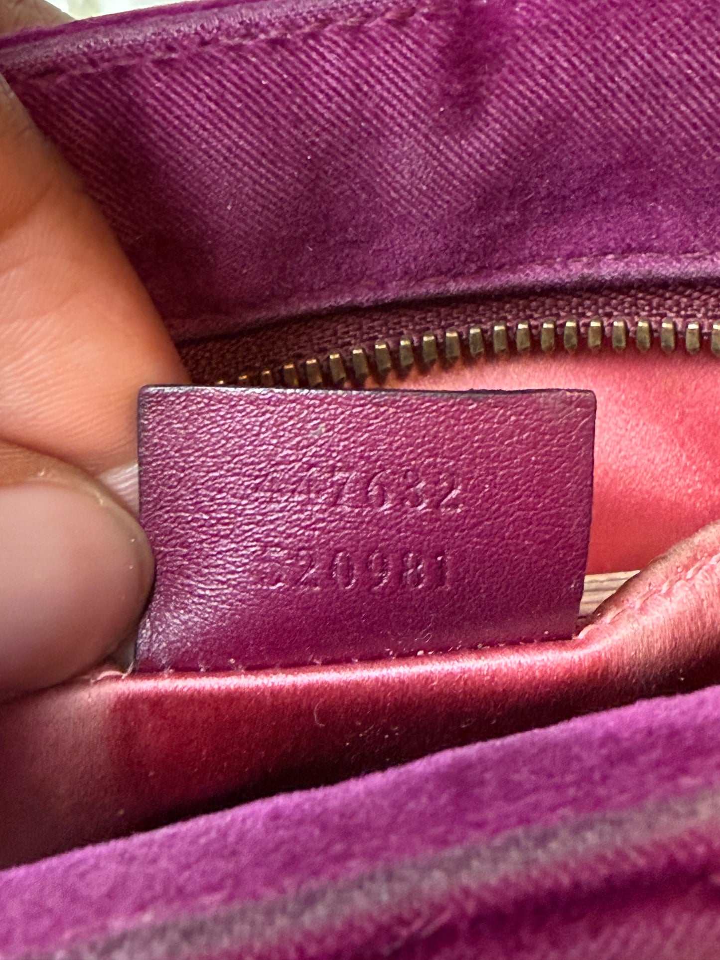 Gucci GG Matelasse Velvet Marmont Purple Crossbody Bag