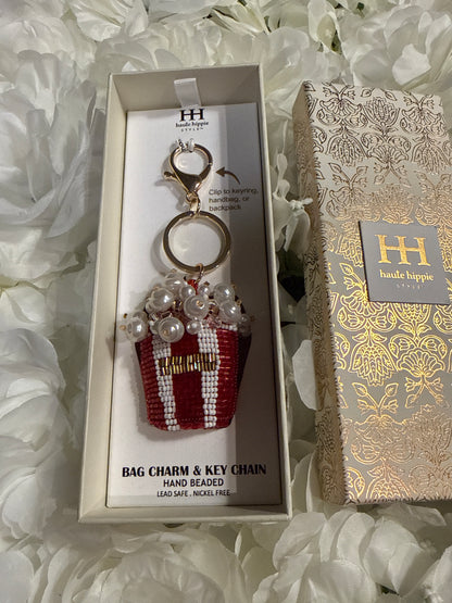 Popcorn Beaded Bag Charm