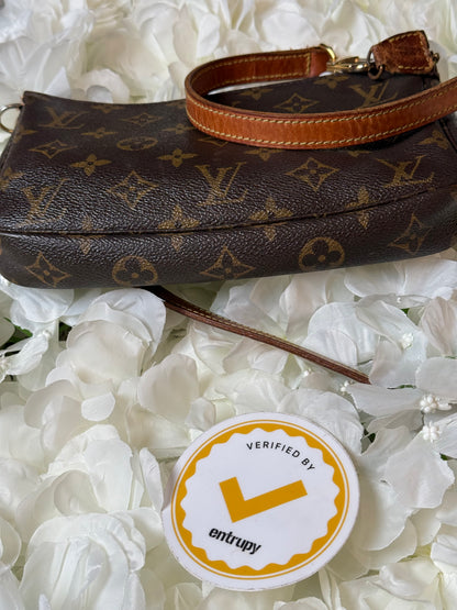 Louis Vuitton Monogram Pochette Crossbody Bag with Authentic Strap Vintage