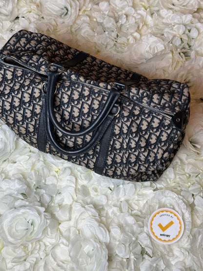 Christian Dior Trotter Canvas Boston Bag Large Vintage