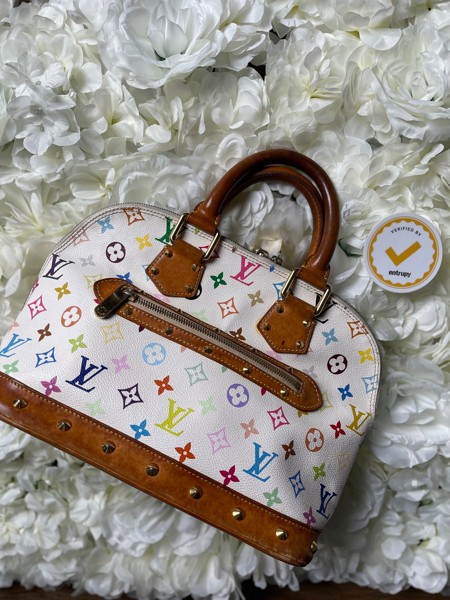 Louis Vuitton Alma PM Multicolore Handbag + Wallet Bundle Murakami Vintage