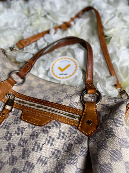 Louis Vuitton Evora Satchel Handbag Damier Azur- Vintage