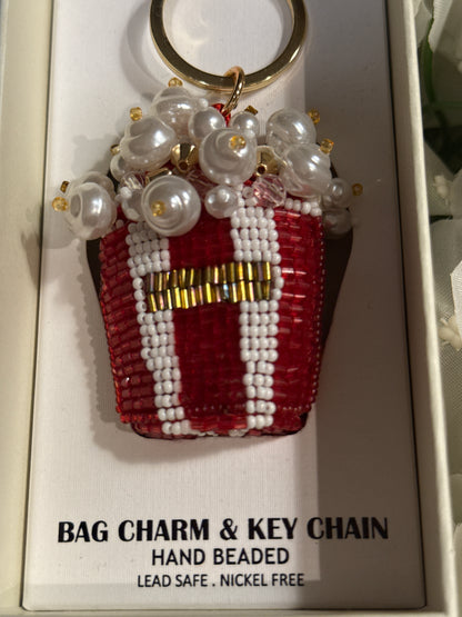 Popcorn Beaded Bag Charm