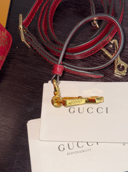 Gucci Sylvie Red GG Limited Edition Crossbody Handbag