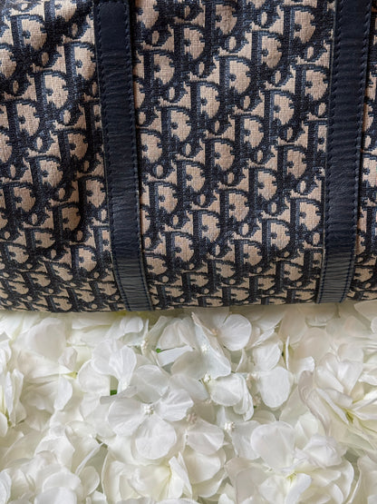 Christian Dior Trotter Canvas Boston Bag Large Vintage