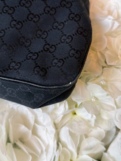Gucci Charmy GG Black Canvas Handbag Vintage