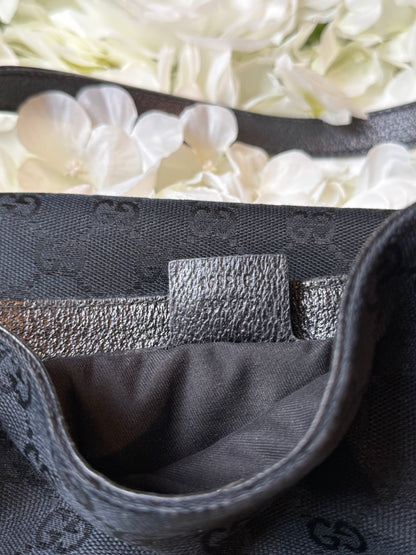 Gucci Charmy GG Black Canvas Handbag Vintage