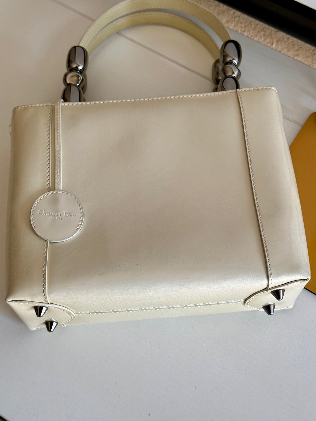 Christian Dior Malice Cream Tote Handbag Vintage