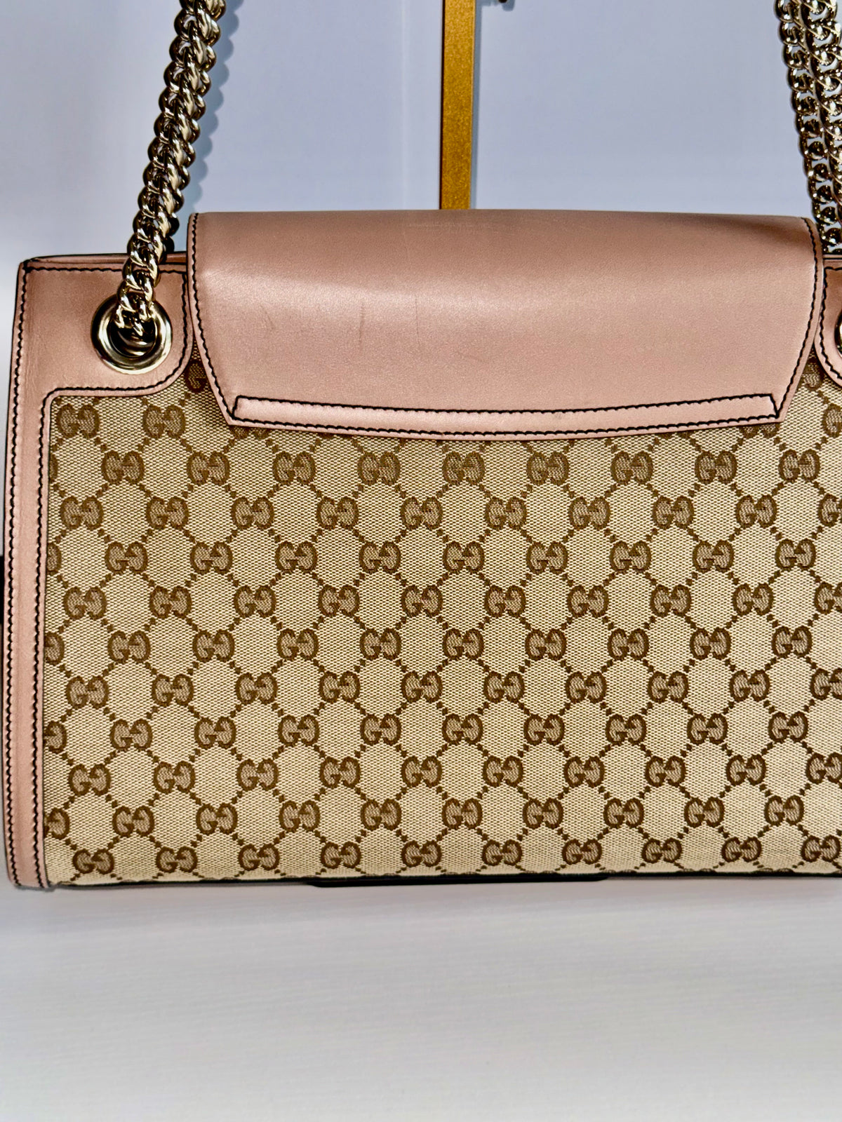Gucci Emily Pink GG Crossbody Chain Shoulder Bag
