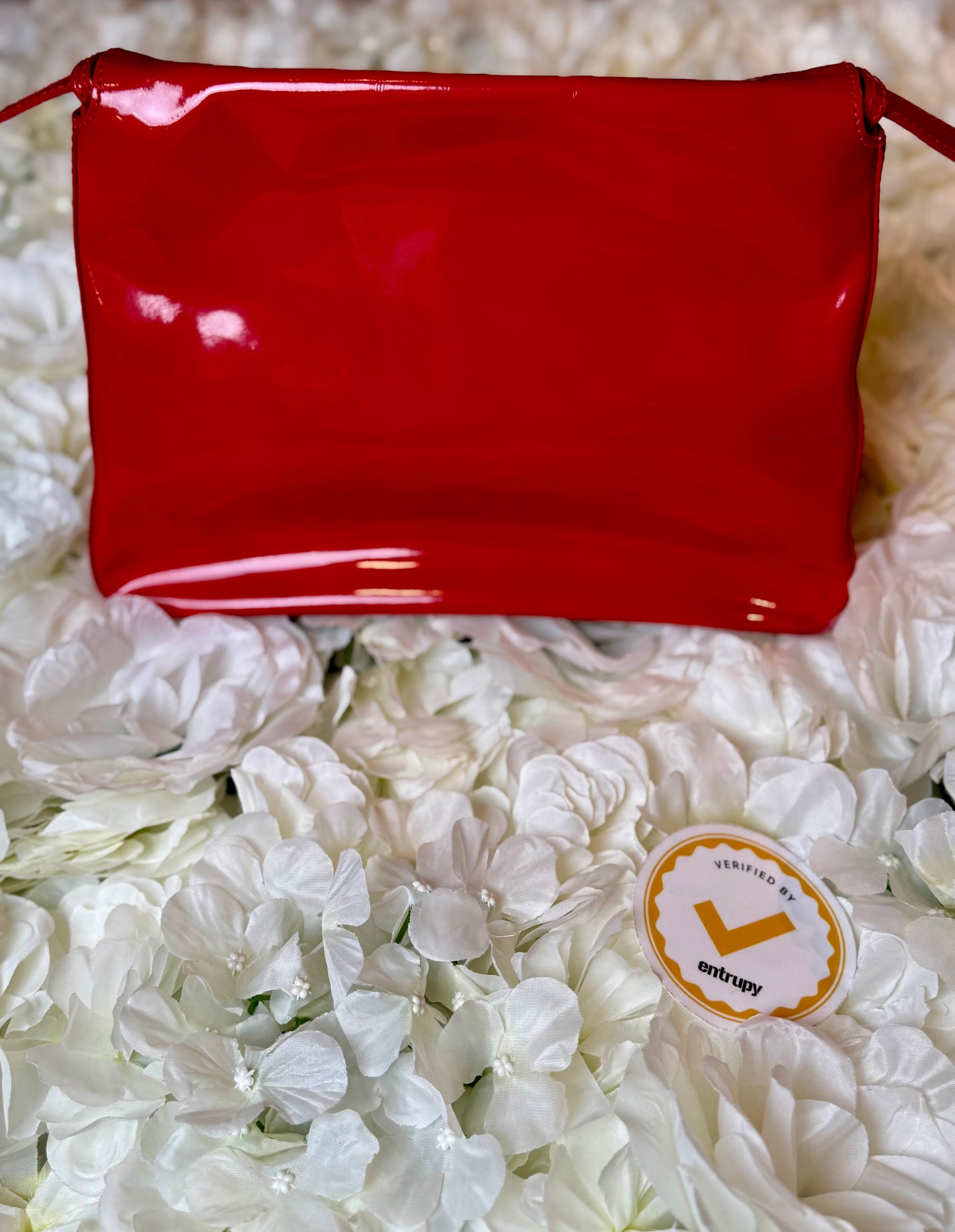 Fendi Mamma Baguette Red Patent Leather Handbag