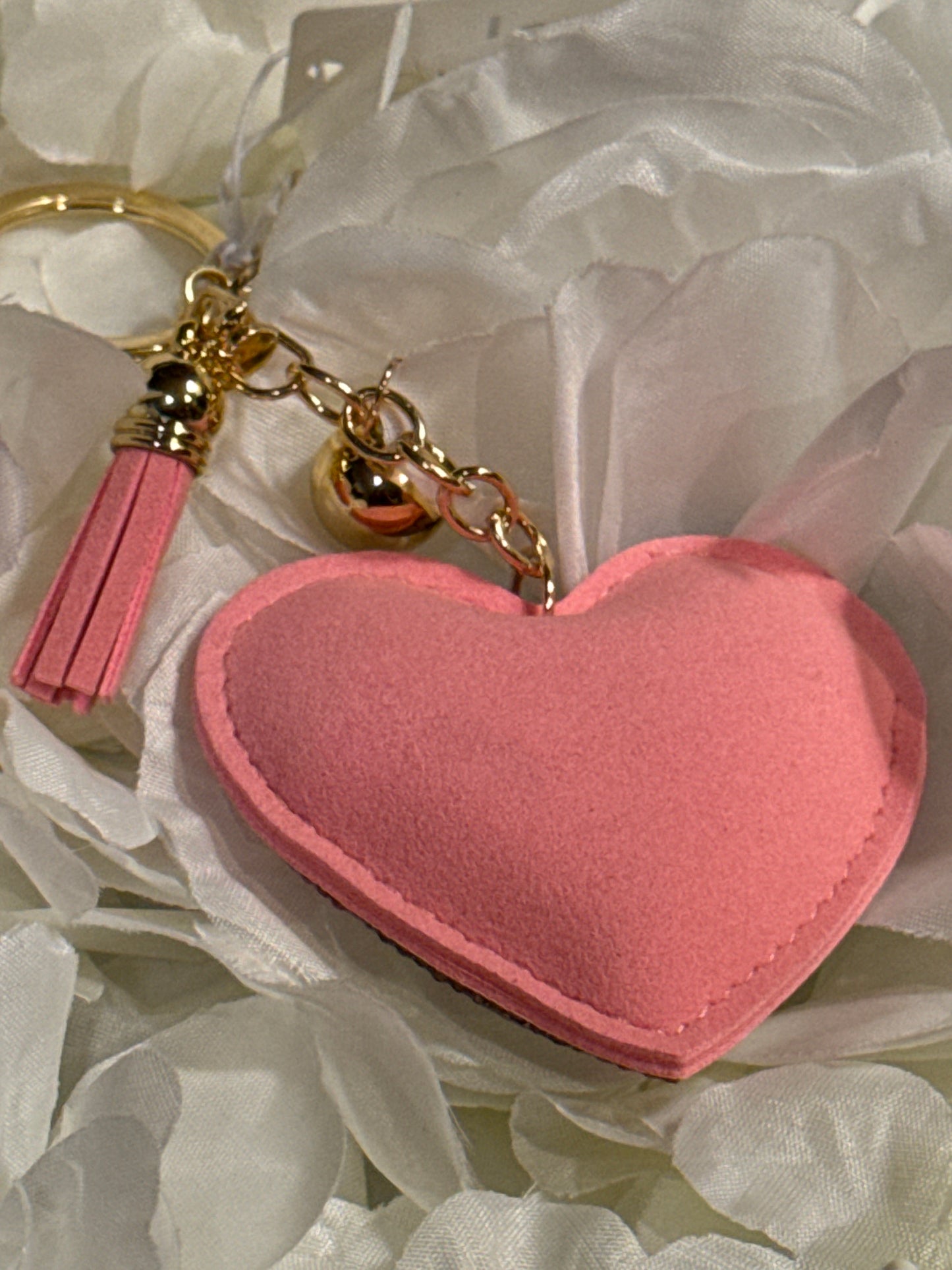 Rhinestone Pink Heart Bag Charm