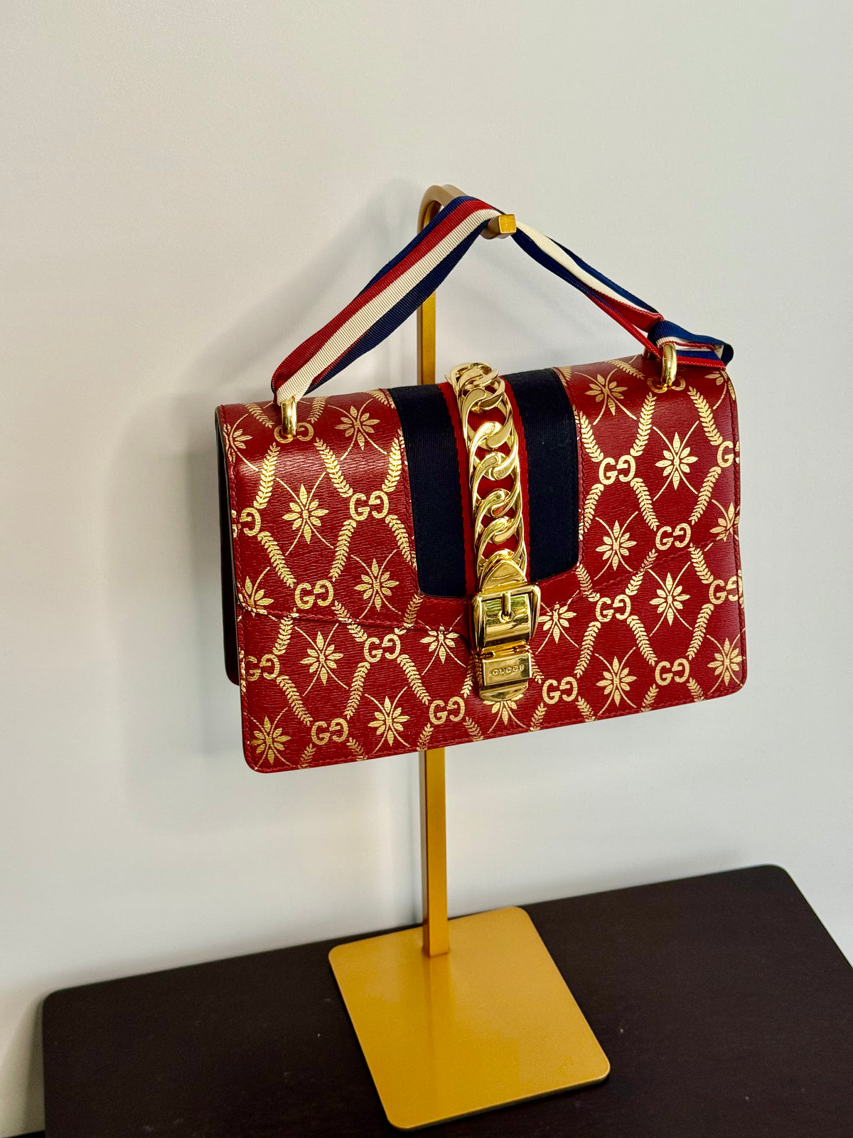 Gucci Sylvie Red GG Limited Edition Crossbody Handbag