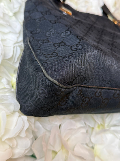 Gucci Charmy GG Black Canvas Handbag Vintage