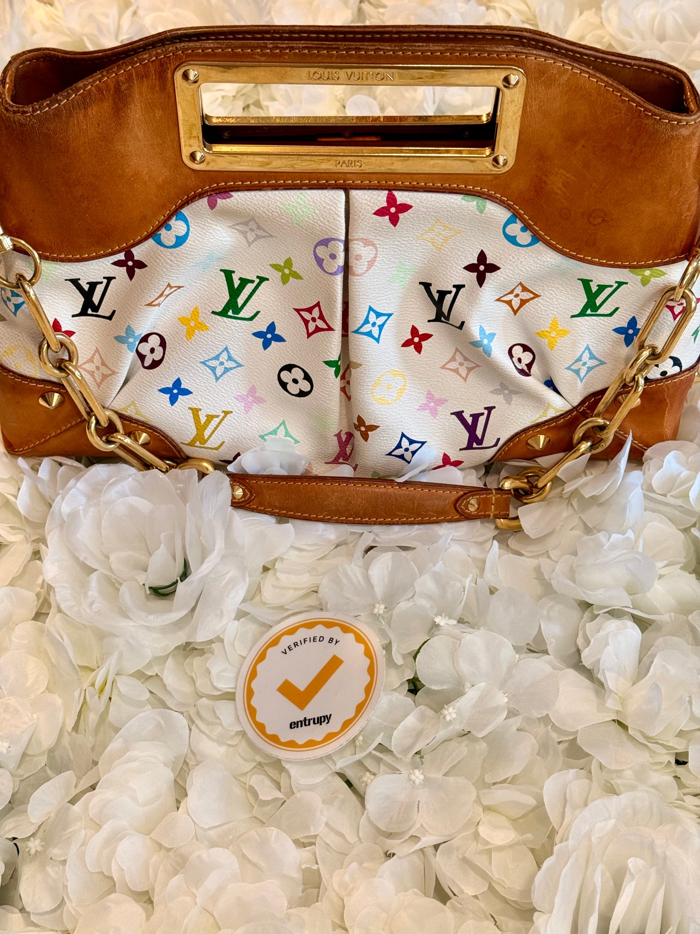 Louis Vuitton Takashi Murakami Multicolor Judy MM Handbag Vintage