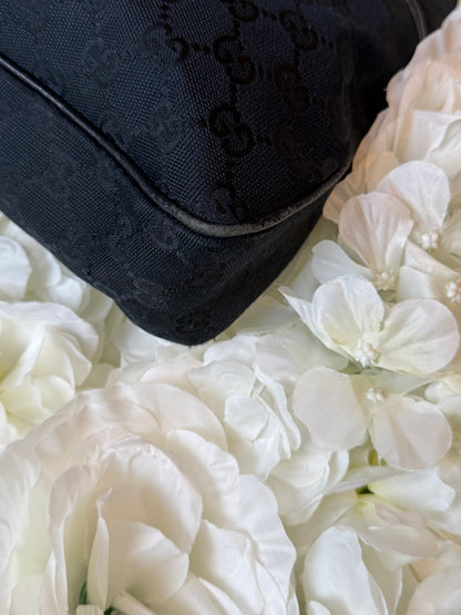 Gucci Charmy GG Black Canvas Handbag Vintage