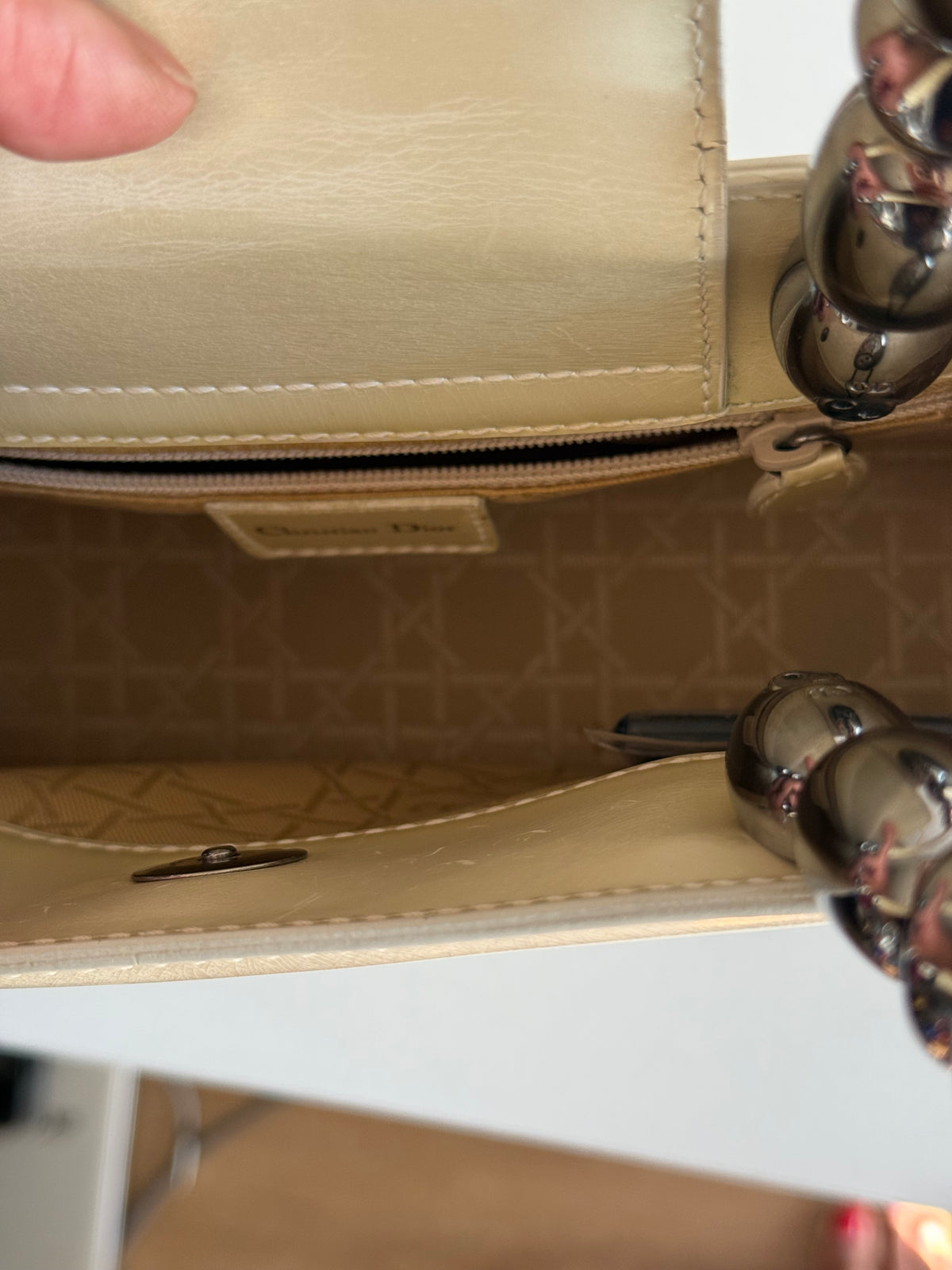 Christian Dior Malice Cream Tote Handbag Vintage