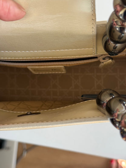 Christian Dior Malice Cream Tote Handbag Vintage