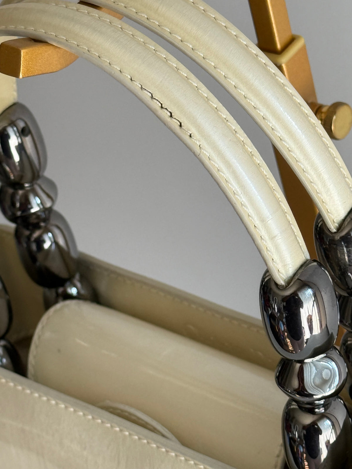 Christian Dior Malice Cream Tote Handbag Vintage