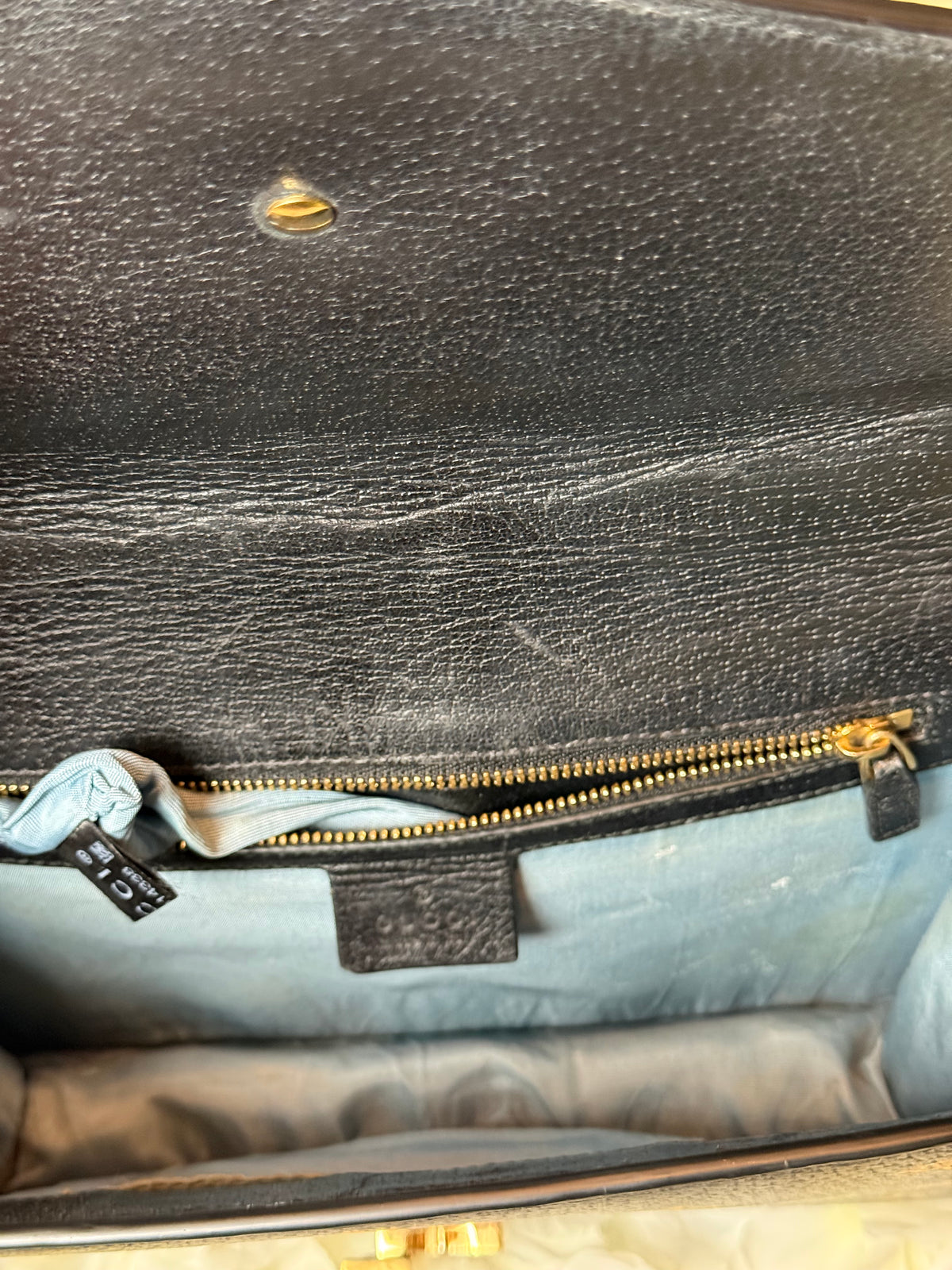 Gucci Sylvie Web Gold Bee Handbag