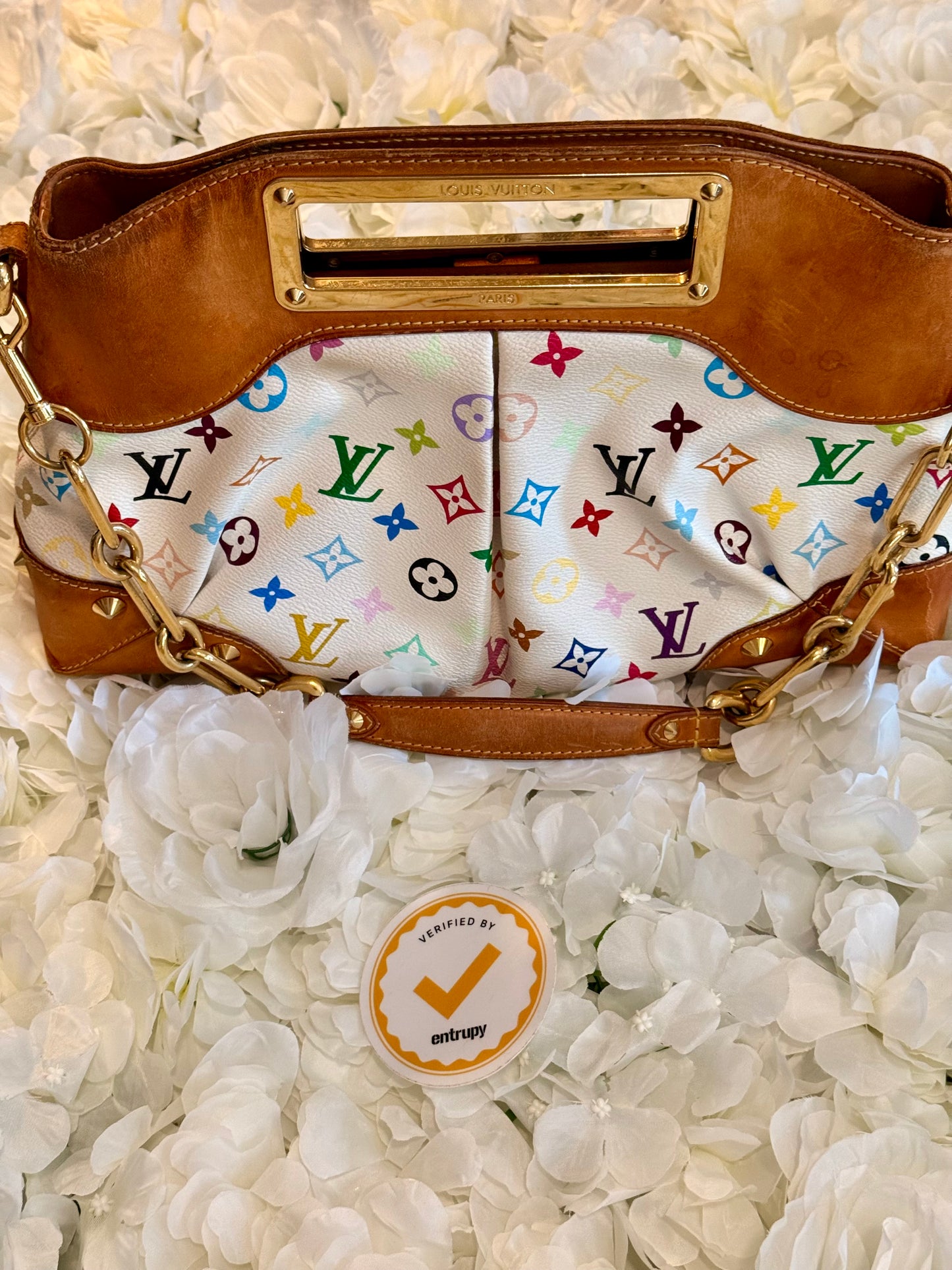 Louis Vuitton Takashi Murakami Multicolor Judy MM Handbag Vintage