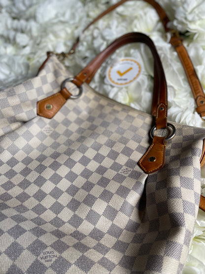 Louis Vuitton Evora Satchel Handbag Damier Azur- Vintage