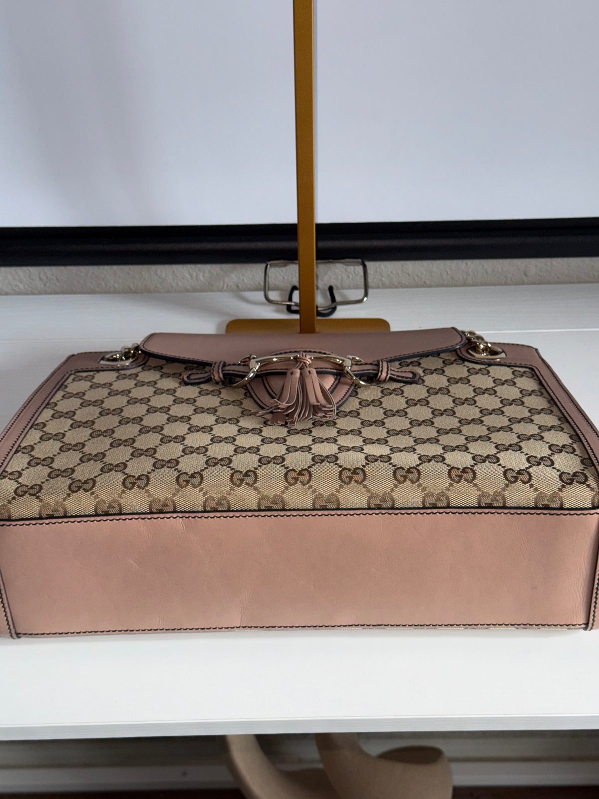 Gucci Emily Pink GG Crossbody Chain Shoulder Bag