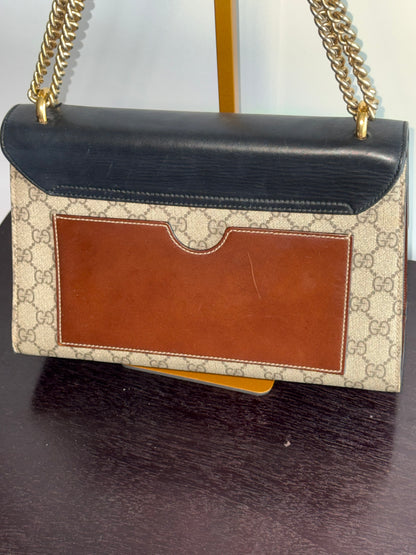 Gucci Padlock Canvas GG Chain Shoulder Handbag