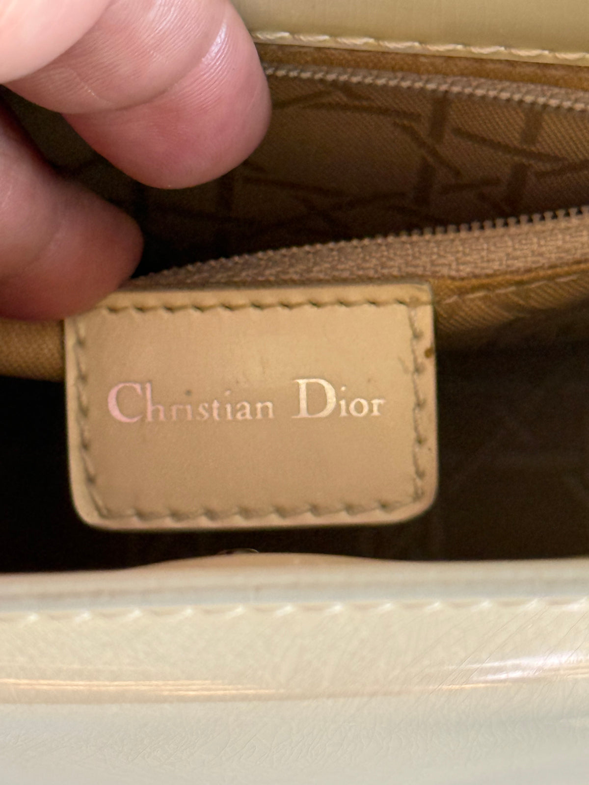 Christian Dior Malice Cream Tote Handbag Vintage