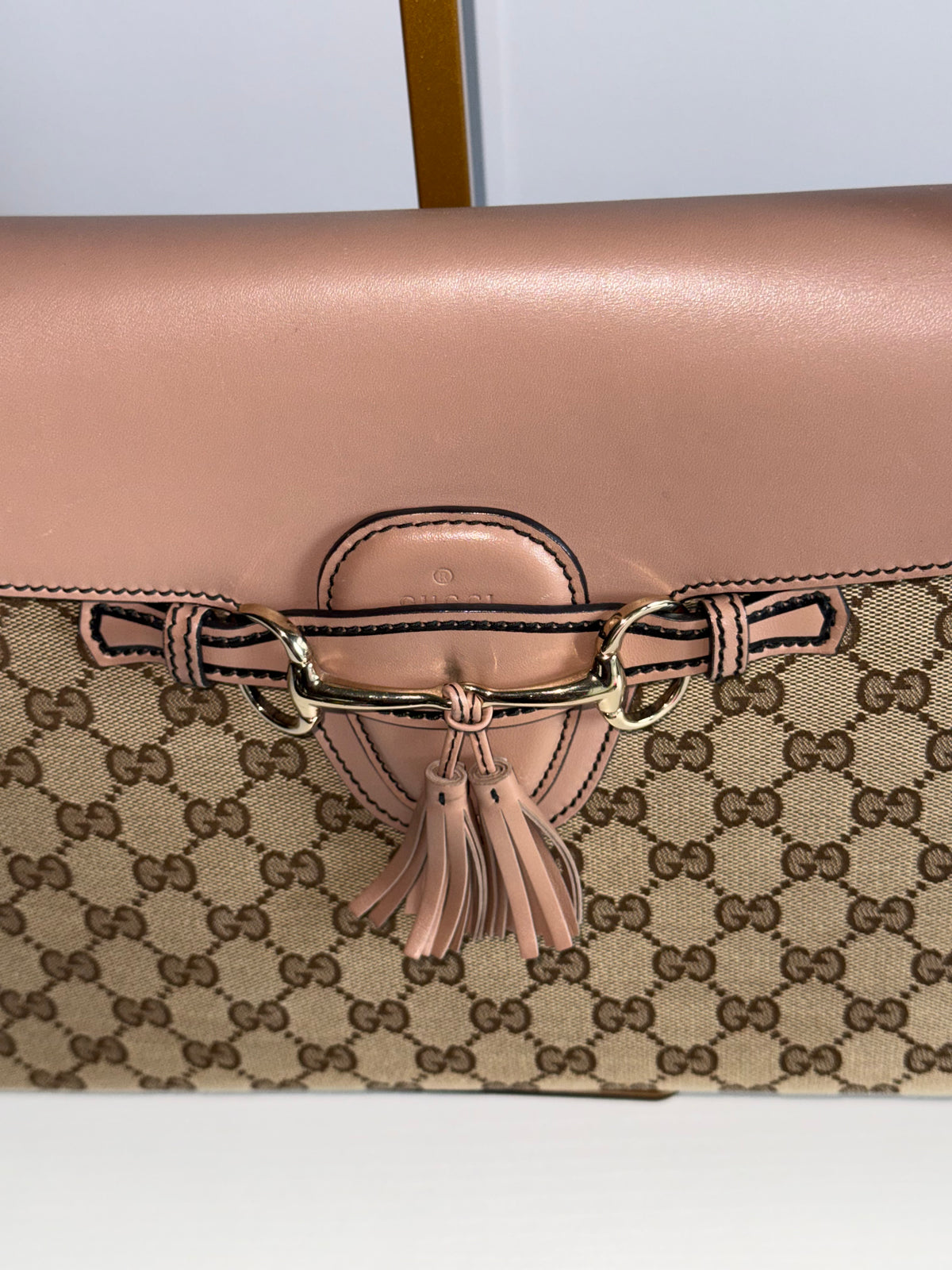 Gucci Emily Pink GG Crossbody Chain Shoulder Bag