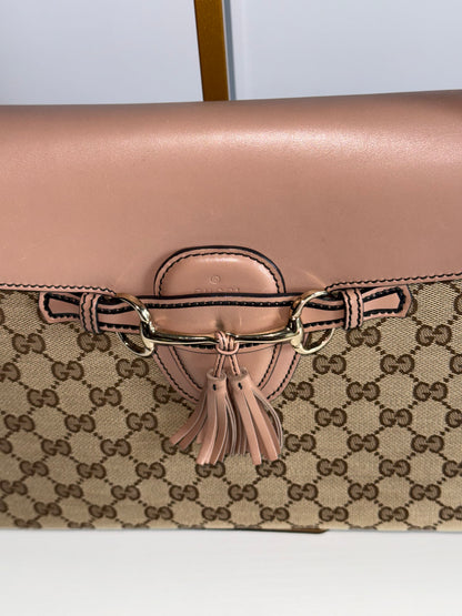 Gucci Emily Pink GG Crossbody Chain Shoulder Bag