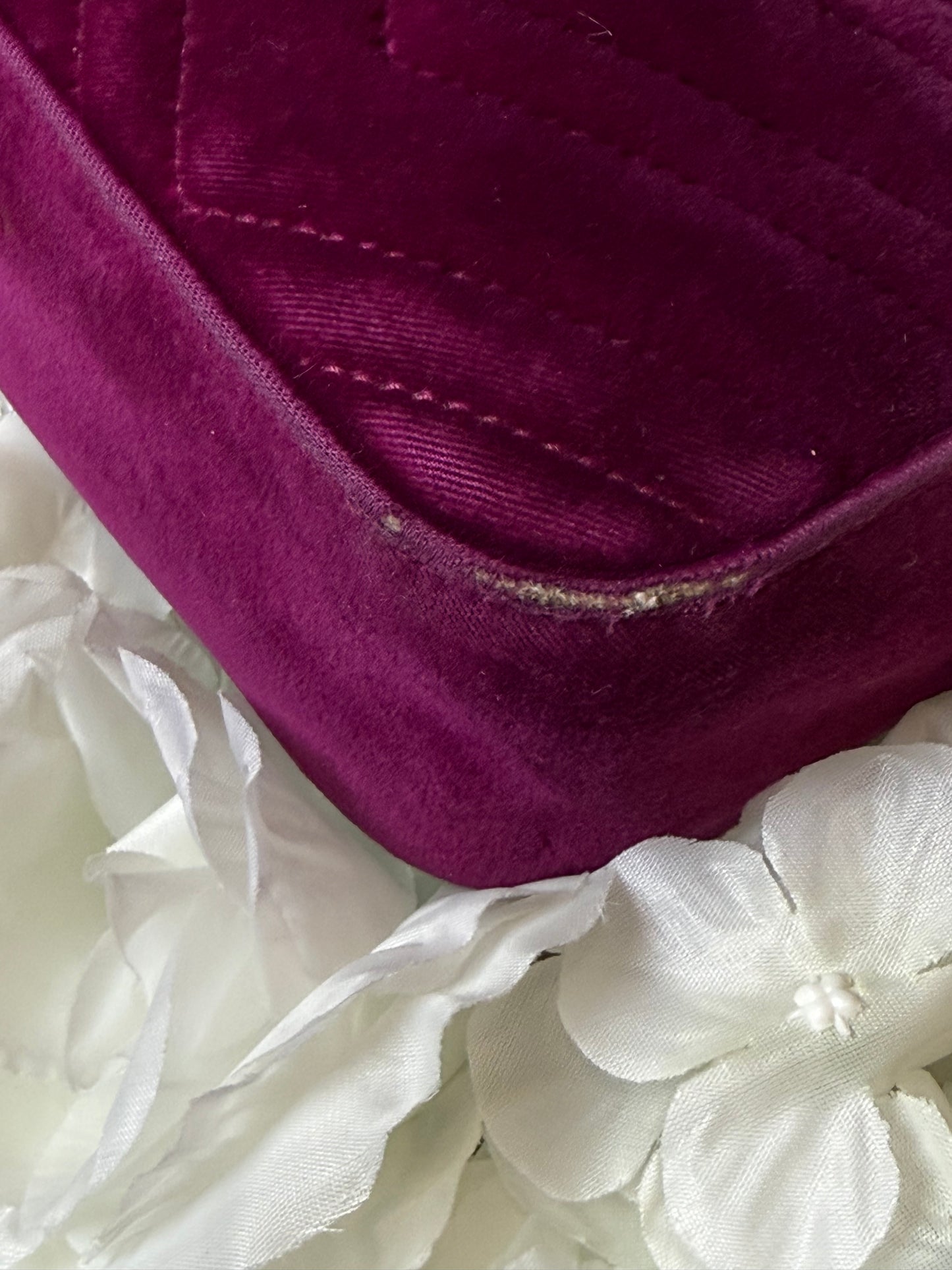 Gucci GG Matelasse Velvet Marmont Purple Crossbody Bag