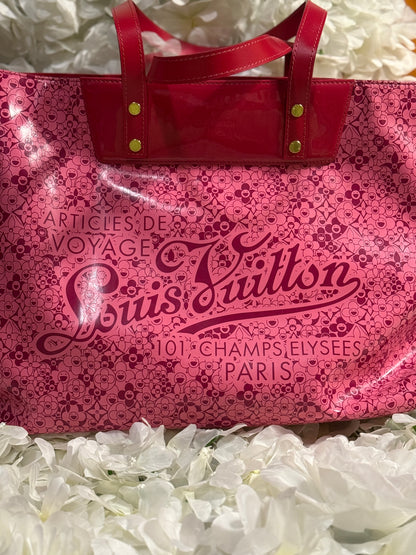 Louis Vuitton Cosmic Blossom Pink Murakami Tote Handbag